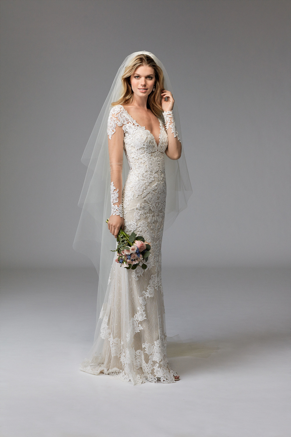 Wtoo's Claude has an illusion back and sleeves, which gives an elegant balance to her bold neckline!